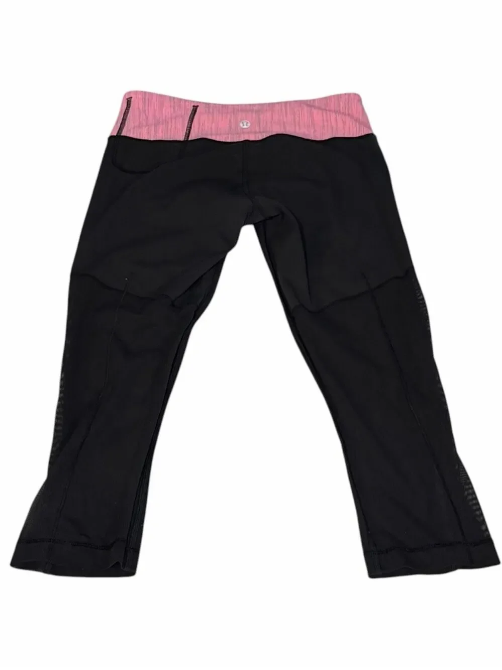 LULULEMON Breathe Easy Crop Legging Black Wee Are From Space Neon Pink Opal 4